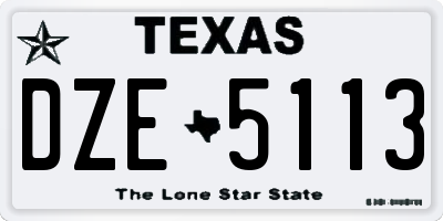 TX license plate DZE5113