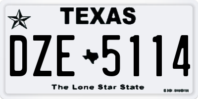 TX license plate DZE5114