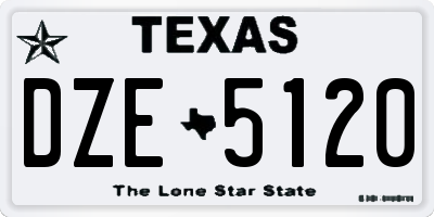 TX license plate DZE5120