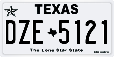 TX license plate DZE5121
