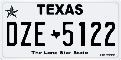 TX license plate DZE5122