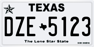 TX license plate DZE5123