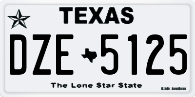 TX license plate DZE5125
