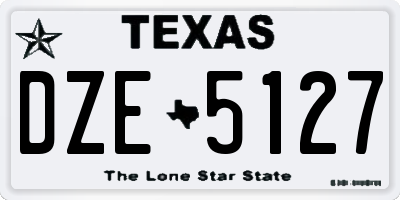 TX license plate DZE5127