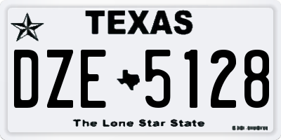TX license plate DZE5128