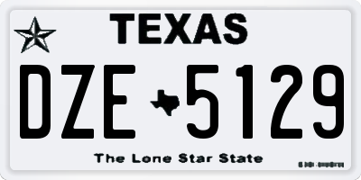 TX license plate DZE5129