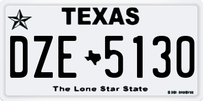 TX license plate DZE5130