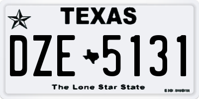 TX license plate DZE5131