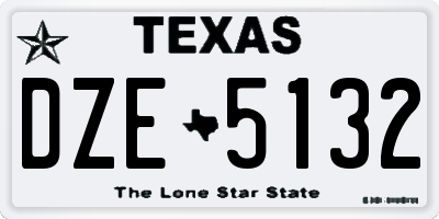 TX license plate DZE5132