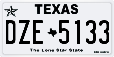 TX license plate DZE5133