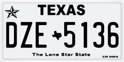 TX license plate DZE5136