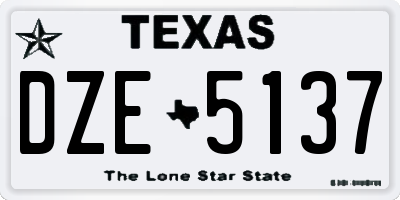 TX license plate DZE5137