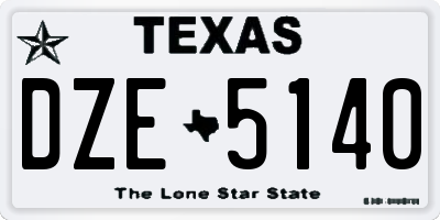 TX license plate DZE5140