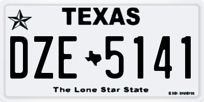 TX license plate DZE5141