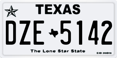 TX license plate DZE5142
