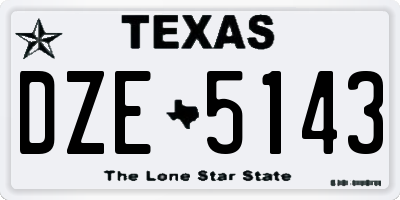 TX license plate DZE5143