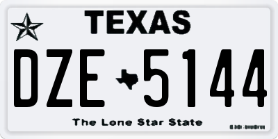 TX license plate DZE5144