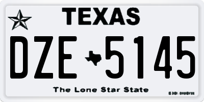 TX license plate DZE5145