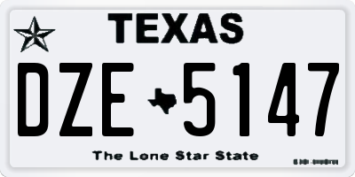 TX license plate DZE5147