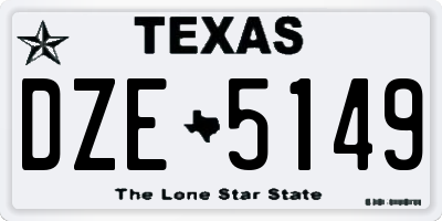 TX license plate DZE5149