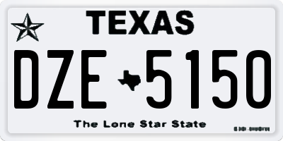 TX license plate DZE5150