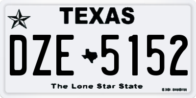 TX license plate DZE5152