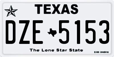 TX license plate DZE5153