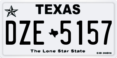 TX license plate DZE5157