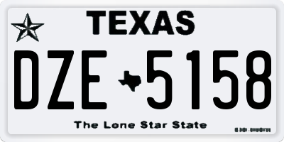 TX license plate DZE5158