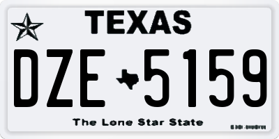 TX license plate DZE5159