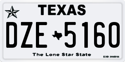 TX license plate DZE5160