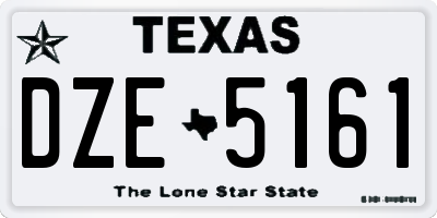 TX license plate DZE5161