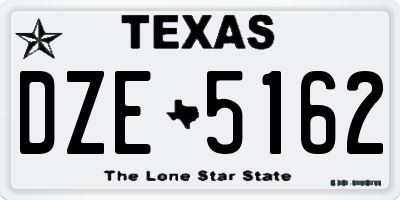 TX license plate DZE5162