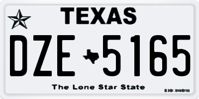 TX license plate DZE5165