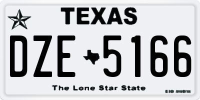 TX license plate DZE5166