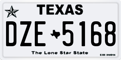 TX license plate DZE5168