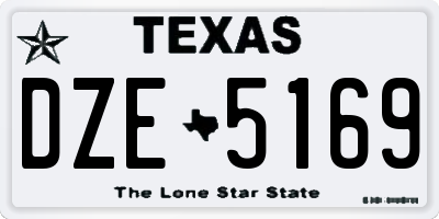 TX license plate DZE5169