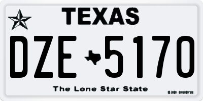 TX license plate DZE5170