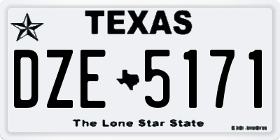 TX license plate DZE5171