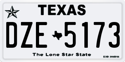 TX license plate DZE5173