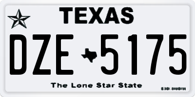 TX license plate DZE5175