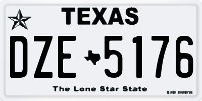 TX license plate DZE5176