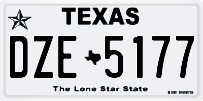 TX license plate DZE5177