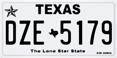 TX license plate DZE5179