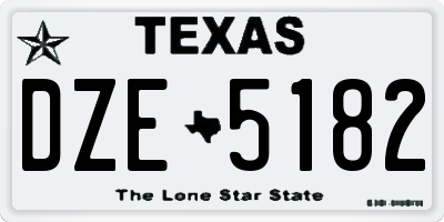 TX license plate DZE5182