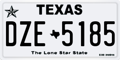 TX license plate DZE5185