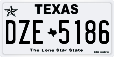 TX license plate DZE5186