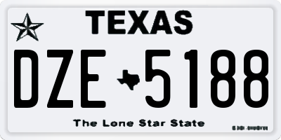 TX license plate DZE5188
