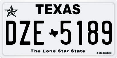 TX license plate DZE5189