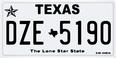 TX license plate DZE5190